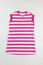 Rose Stripe Shift T-shirt Dress - Fashionfitz