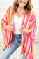 Rose stripe wide sleeve kimono - one size / 100% polyester - kimonos