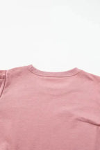 Rose Tan Button Tab Detail Long Sleeve Top - Fashionfitz