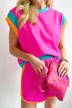 Rose Tee and Shorts Matching Set - Fashionfitz