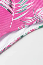 Rose Tropical Print Textured Bikini Bottoms - Fashionfitz