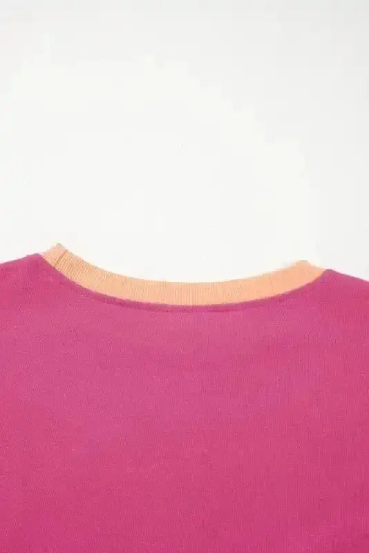 Two Piece Dresses Rosy Contrast Pullover and Skort Set