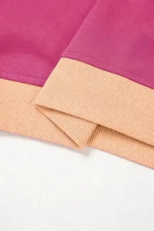 Two Piece Dresses Rosy Contrast Pullover and Skort Set
