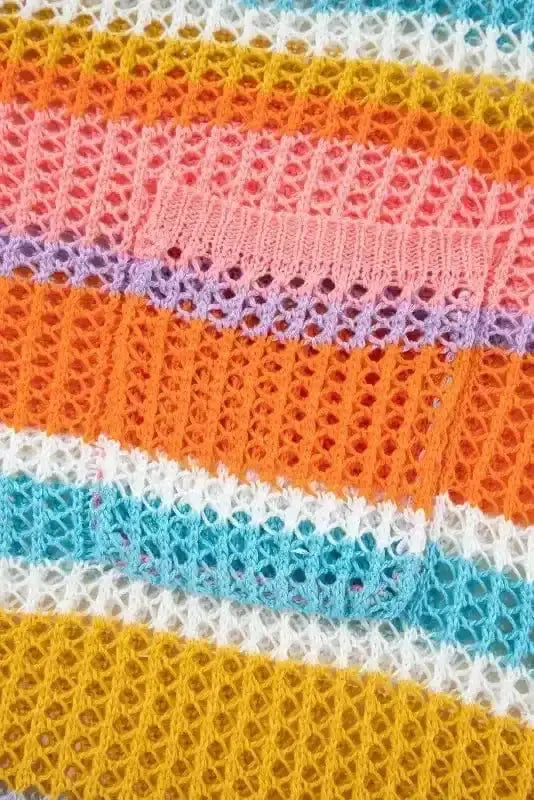 Short Sleeve Sweaters Rosy Ribbons Crochet Sweater