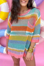 Short Sleeve Sweaters Rosy Ribbons Crochet Sweater