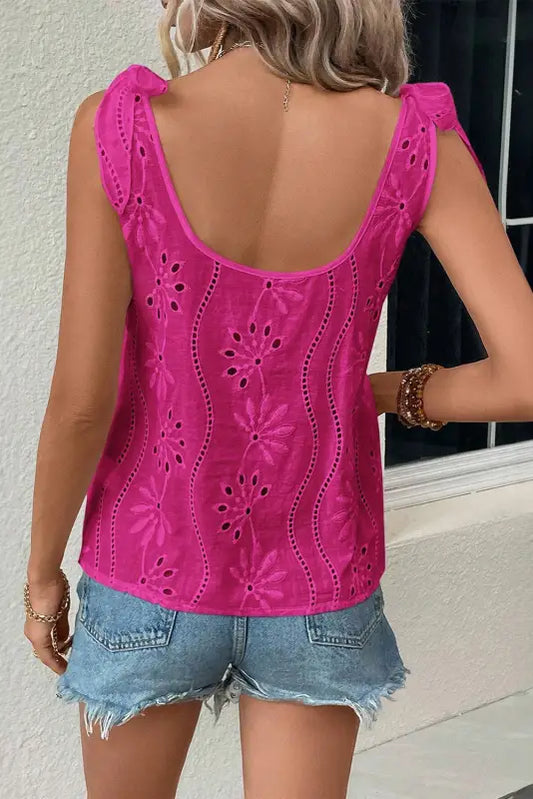 Rosy rendezvous knot-top - tops/tank tops