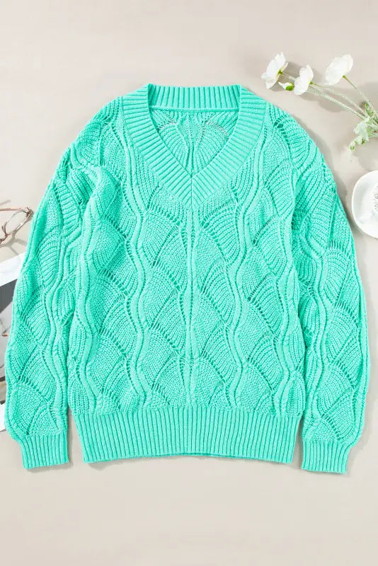 Rosy retreat hollow-out knit sweater | fashionfitz