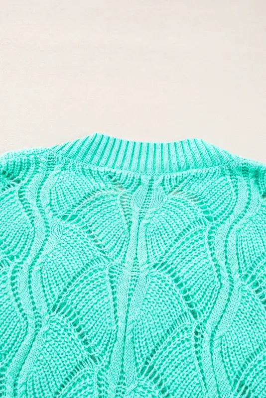 Rosy retreat hollow-out knit sweater | fashionfitz