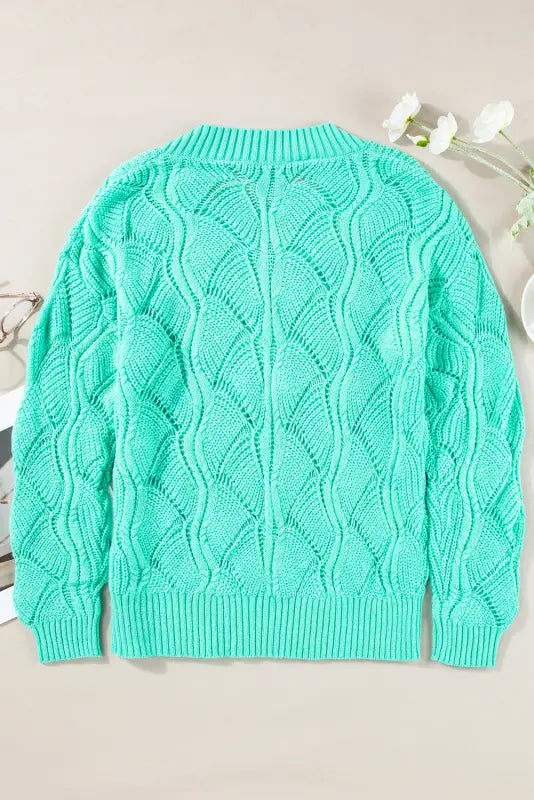 Rosy retreat hollow-out knit sweater | fashionfitz