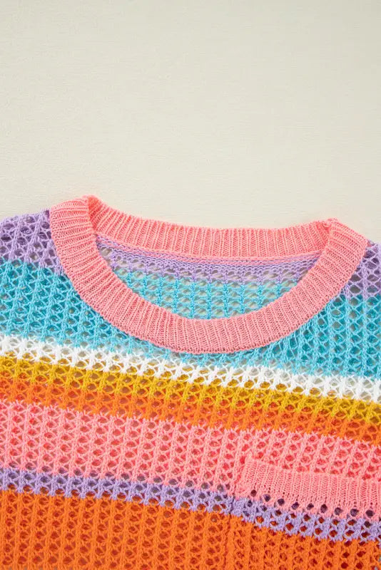 Rosy ribbons crochet sweater | summer chic