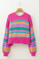 Rosystripes puff sleeve cardigan - vibrant & cozy