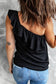 White ruffle one shoulder crinkle tank - tops