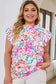 Ruffle sleeve floral blouse - plus size blouses