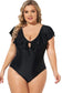 Ruffled one-piece swimsuit - plus size elegance fashionfitz