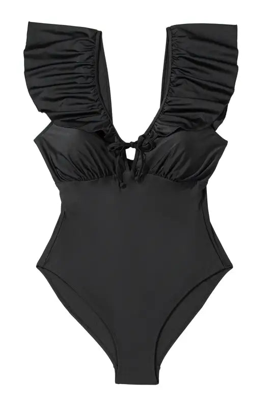 Ruffled one-piece swimsuit - plus size elegance fashionfitz