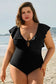 Ruffled one-piece swimsuit - plus size elegance fashionfitz