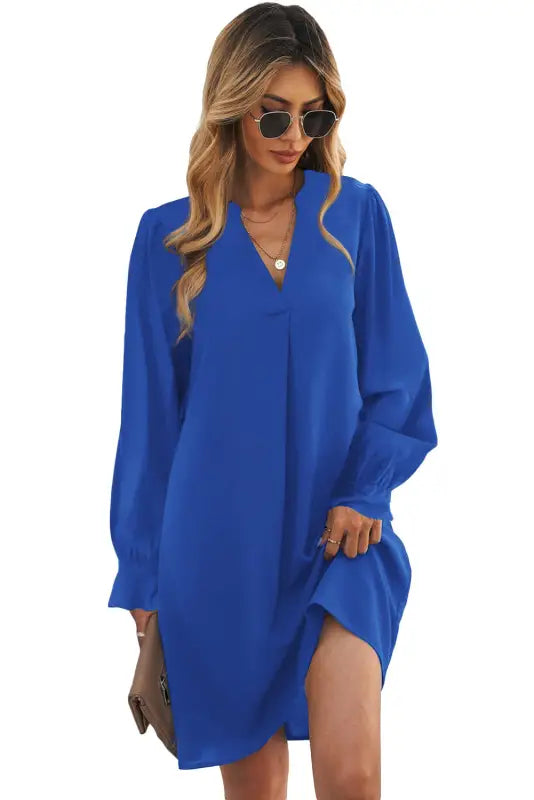 Ruffled sleeves shirt dress - mini dresses