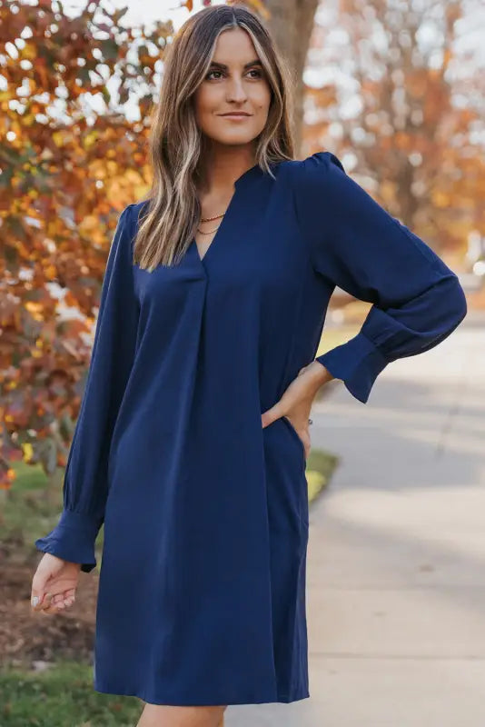 Ruffled sleeves shirt dress - mini dresses