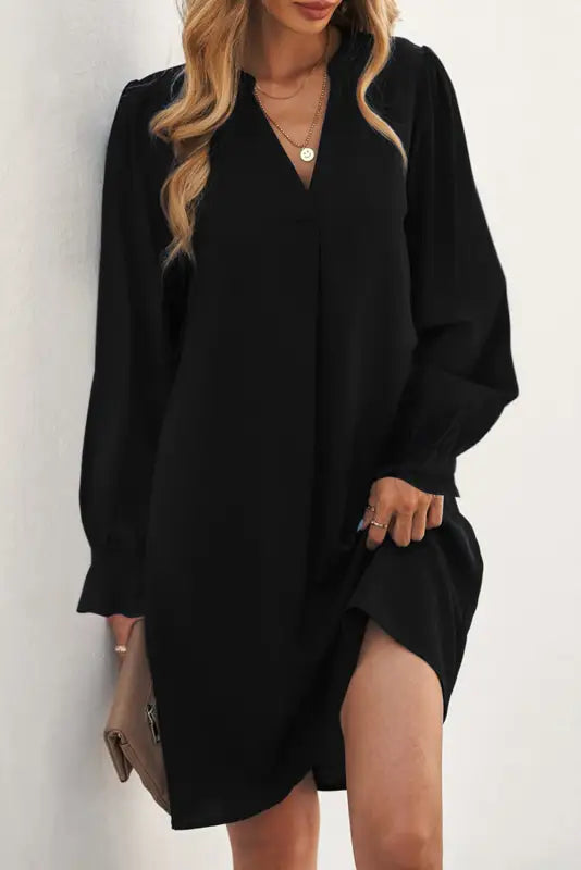 Ruffled sleeves shirt dress - mini dresses