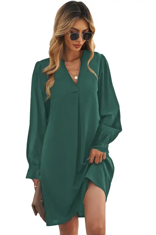 Ruffled sleeves shirt dress - mini dresses