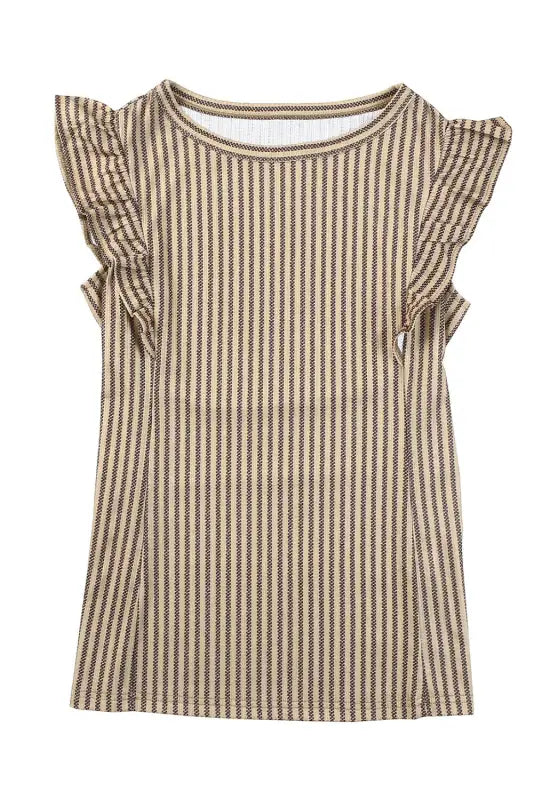 Ruffled striped tank top - tops