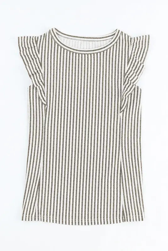 Ruffled striped tank top - tops