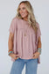 Ruffled trim loose babydoll tee - tees