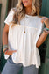 Ruffled trim loose babydoll tee - white / s / 95% cotton + 5% elastane - tees