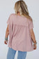 Ruffled trim loose babydoll tee - tees