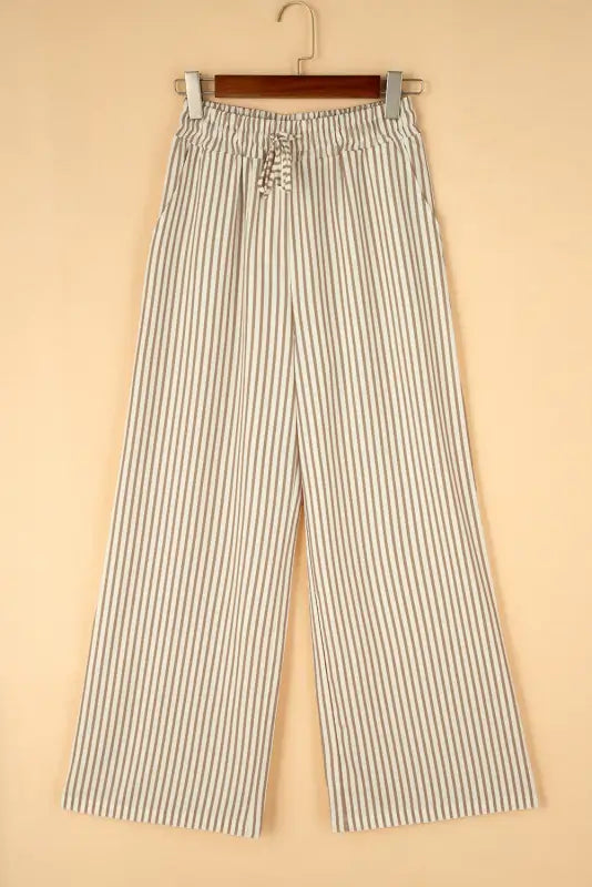 Safari chic trousers | khaki stripe | wide leg comfort