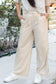 Safari chic trousers | khaki stripe | wide leg comfort