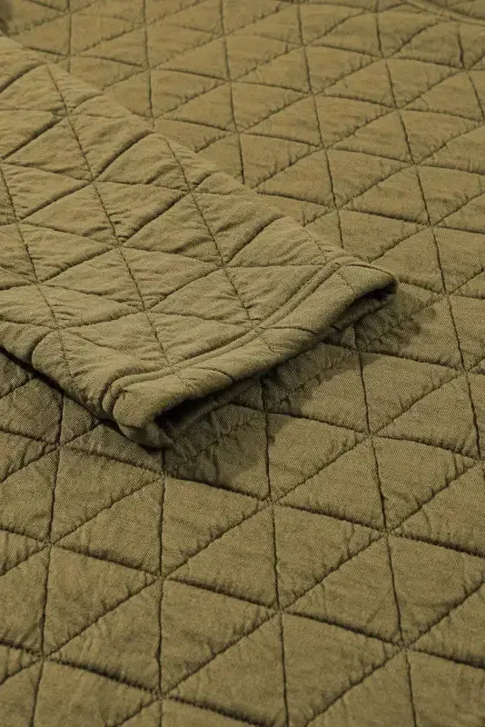 Sage Green Solid Quilted Pullover and Pants Outfit - Fashionfitz