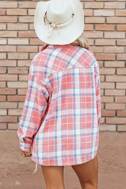 Sassy plaid button-up shacket | women’s jackets | fashionfitz