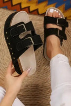 Sassy Strides Suede Slippers - Fashionfitz