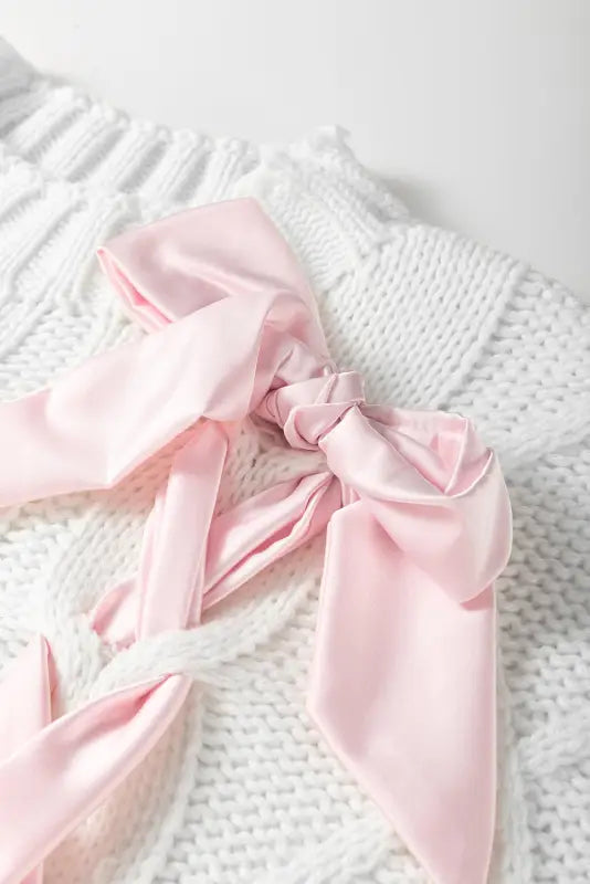 Satin bowknot elegance sweater | sophisticated style