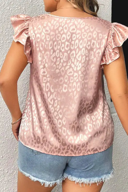 Pink satin leopard tank top - tops