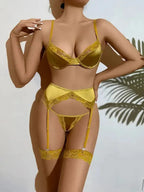 Say My Name 3-Piece Garter Lingerie Set - Fashionfitz