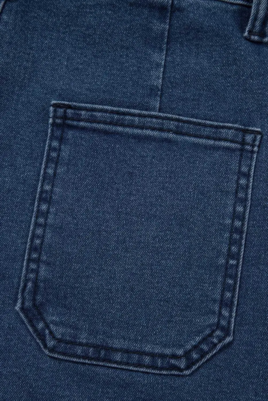 Denim Shorts Scalloped Hemline Denim Shorts