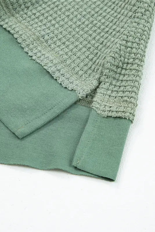 Sea green scoop neck waffle knit flowy vest - tops/tank tops