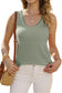 Sea green scoop neck waffle knit flowy vest - tops/tank tops