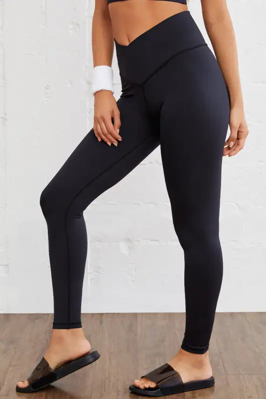 Seamless active leggings - black arched waist