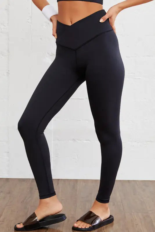 Seamless active leggings - black arched waist