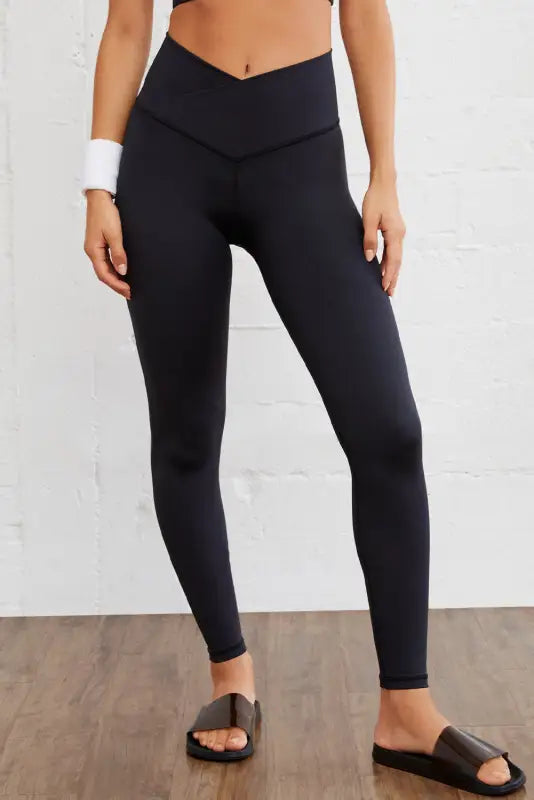 Seamless active leggings - black arched waist