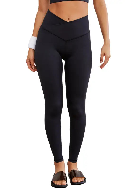 Seamless active leggings - black arched waist