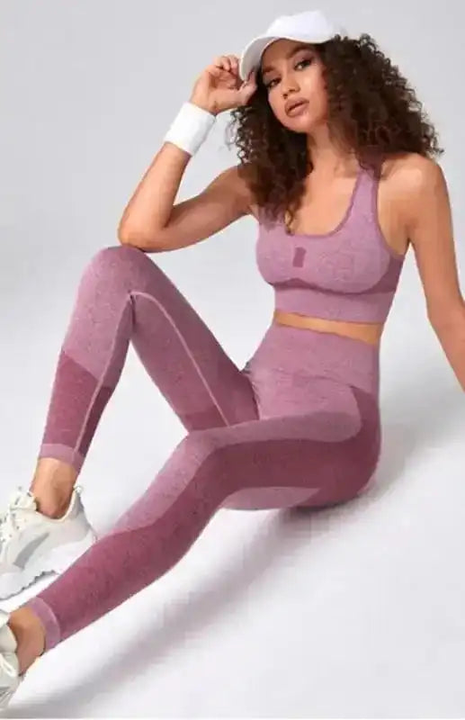 Seamless Mesh Quick Dry Bra Yoga Set - Fashionfitz