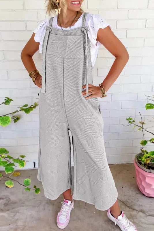 Self-tie strap wide-leg overalls | women’s | fashionfitz