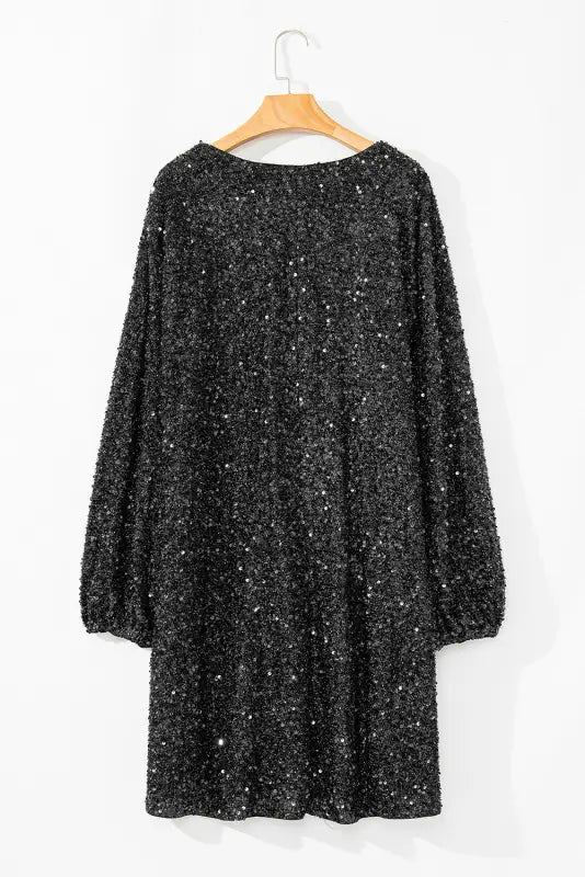 Sequin elegance plus dress | dazzle in comfort