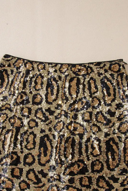 Sequin leopard club skirt