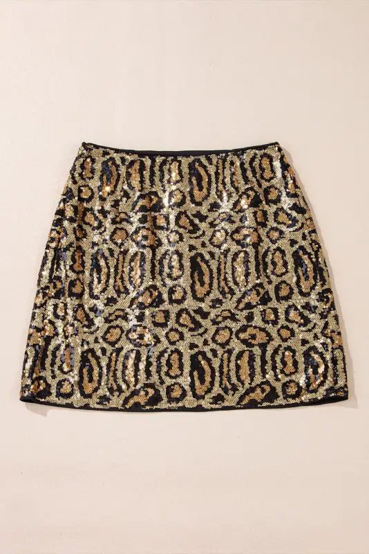 Sequin leopard club skirt