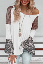 Sequin Patchwork Bell Sleeve Tunic Top - Fashionfitz